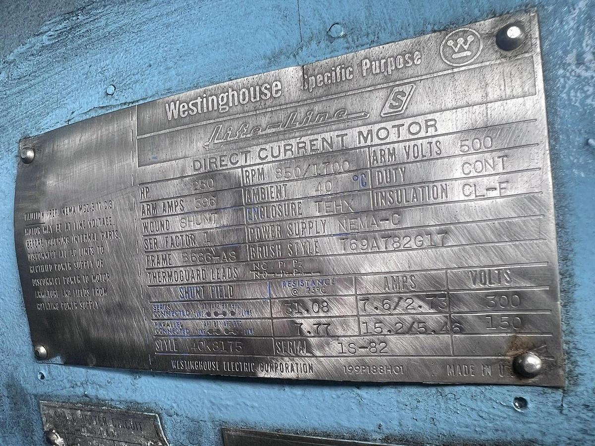 Westinghouse - DC Electric Motor - 250 hp “Life-Line" 850/1700 rpm - Reno, NV