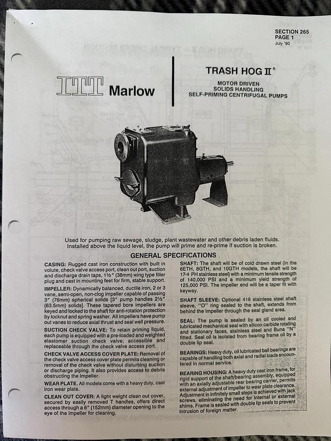 Used Goulds Marlow 40Hhp Trash Hog II 2150GPM Self-Priming Pump - Reno, NV