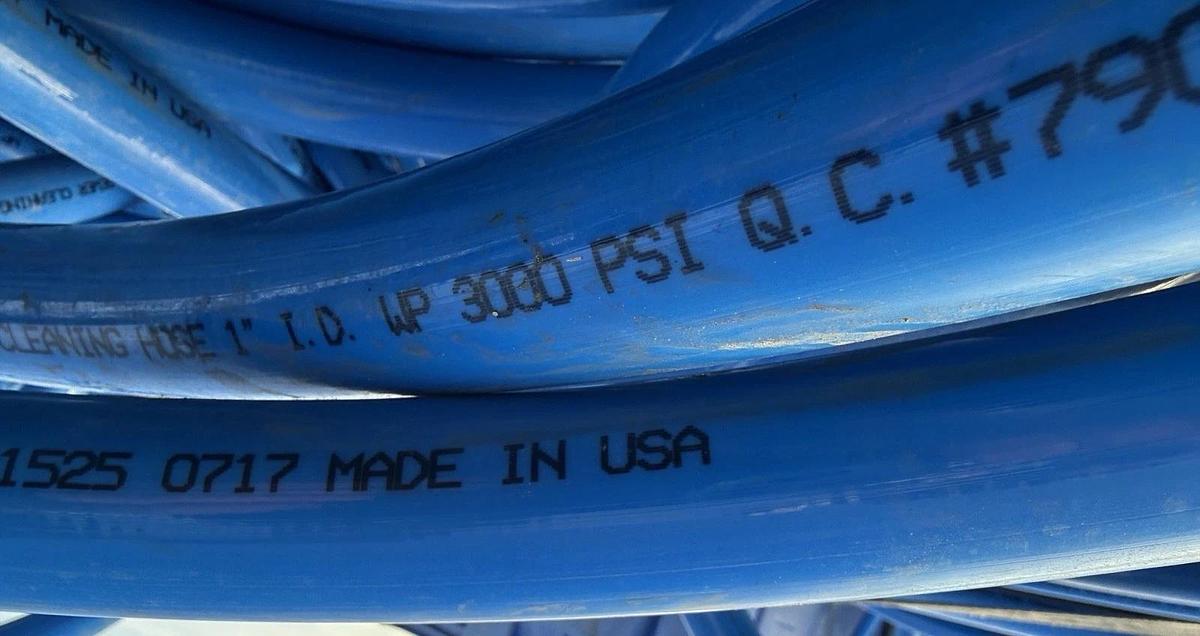 Used 800’ Piranha HP16 1” I.D. 3000psi Sewer Jetting Hose
