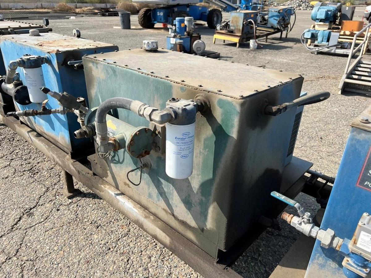 Used (4)Pacific Fluid Systems Hydraulic 10hp power packs w/ Therm Transfer exchangers