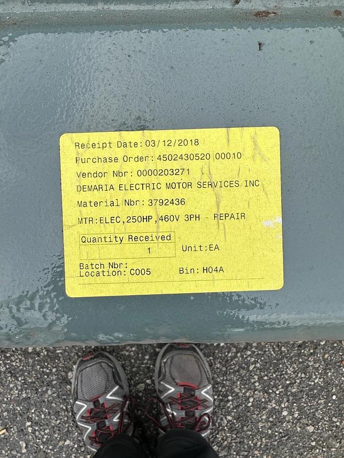 Refurbished Baldor E-Pact 250hp Electric Motor 460v 1800rpm. Carson City, NV