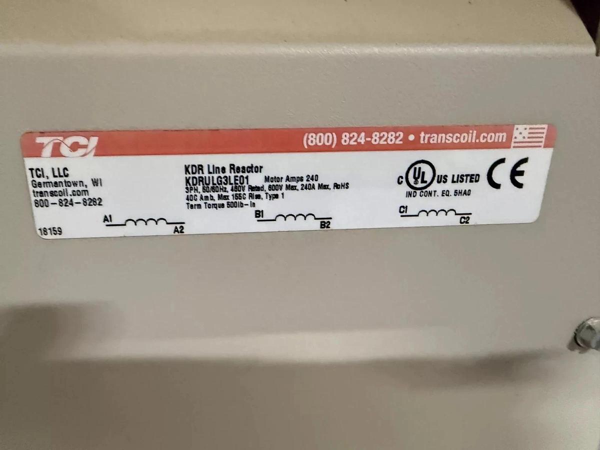 Used TCI Inc KDR 240 amp Line Reactor KDRULG3LE01