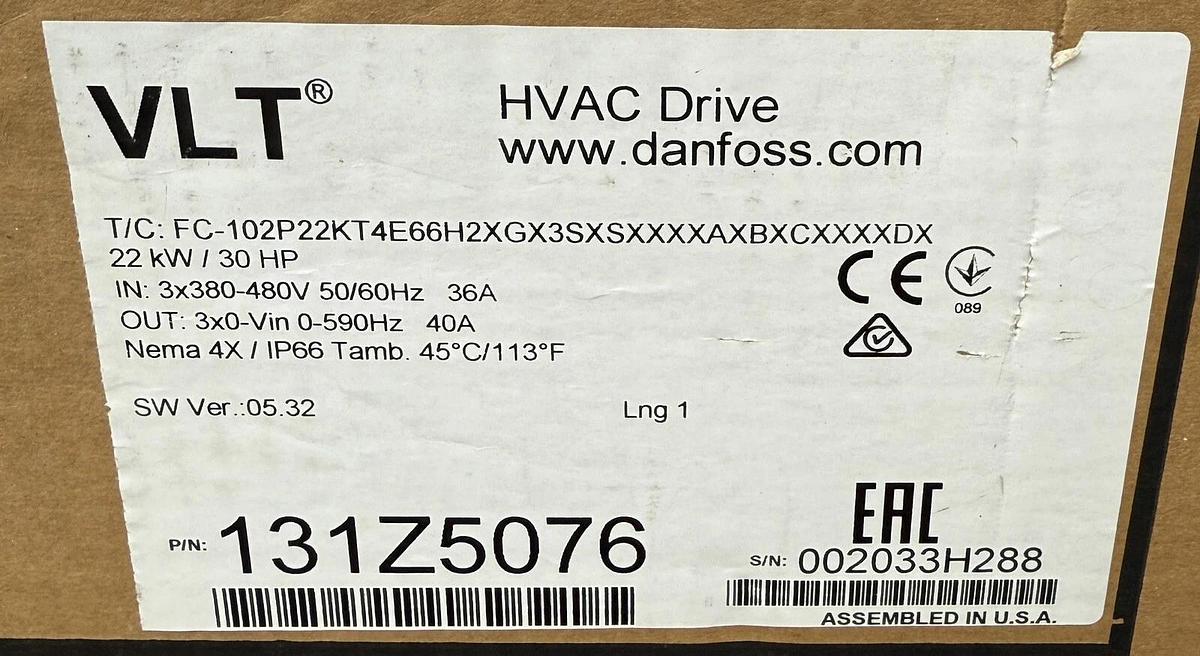 Used Greenheck 30 hp Centrifugal EXHAUST BLOWER/Ceiling Fan-Danfoss VFD-Reno,NV