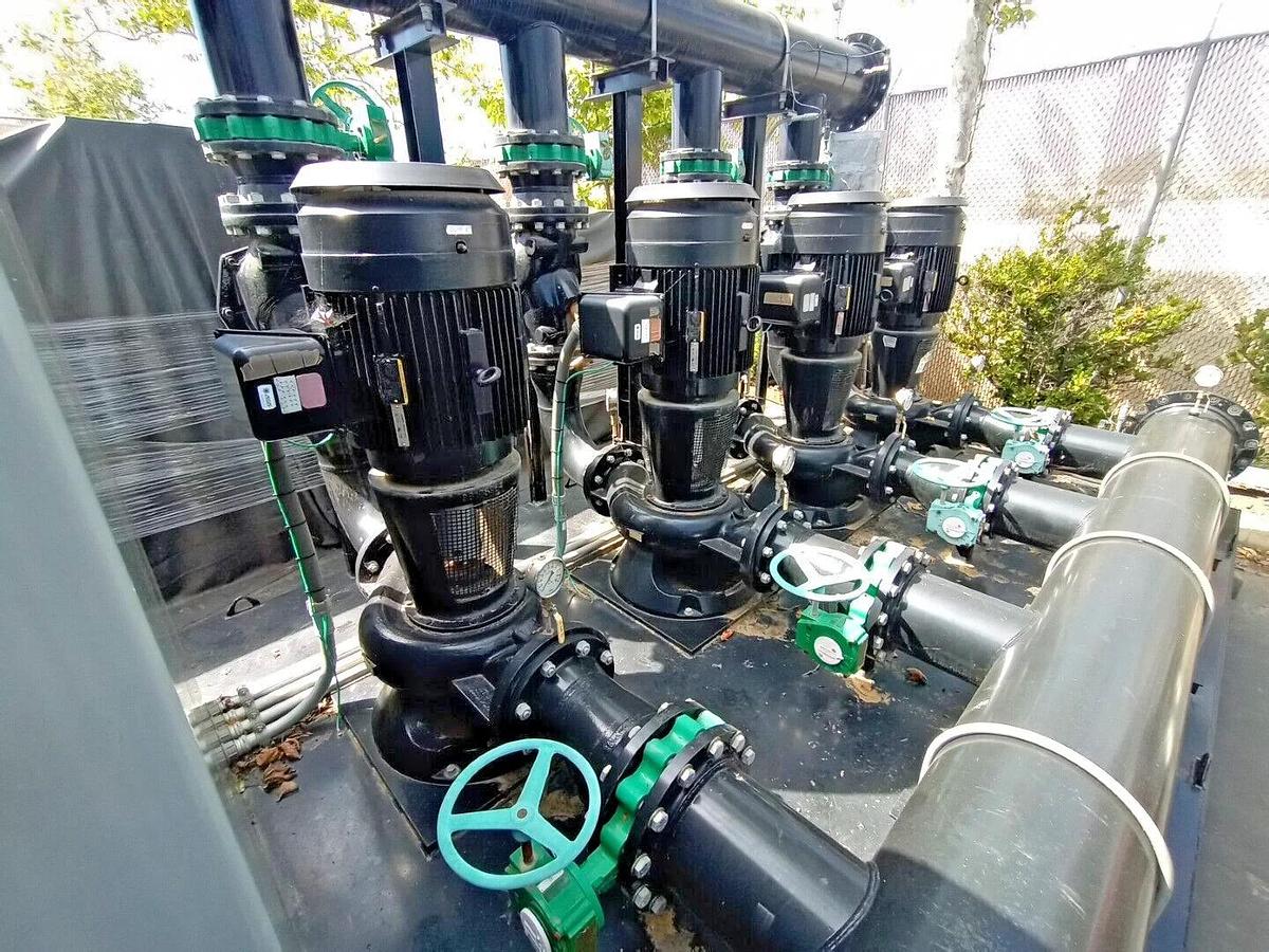 Used Grundfos - 4x75hp - Vertical Multi Stage IrrigationCooling Tower Pump Skid -Reno