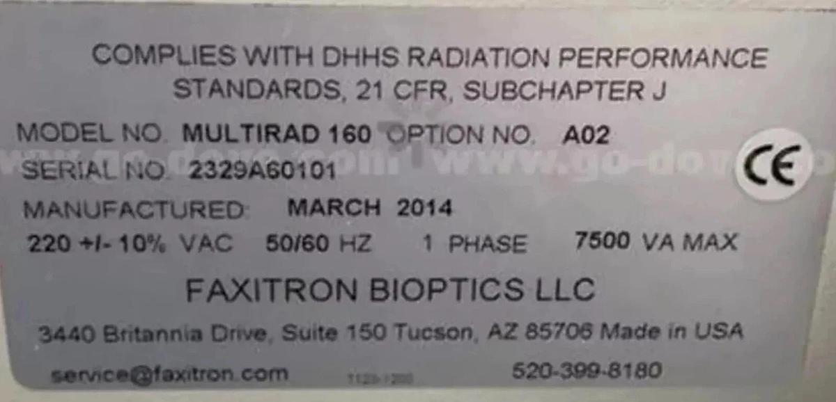 Used Faxitron Multirad 160 Precision Biological Iradiation System -- Free Shipping !