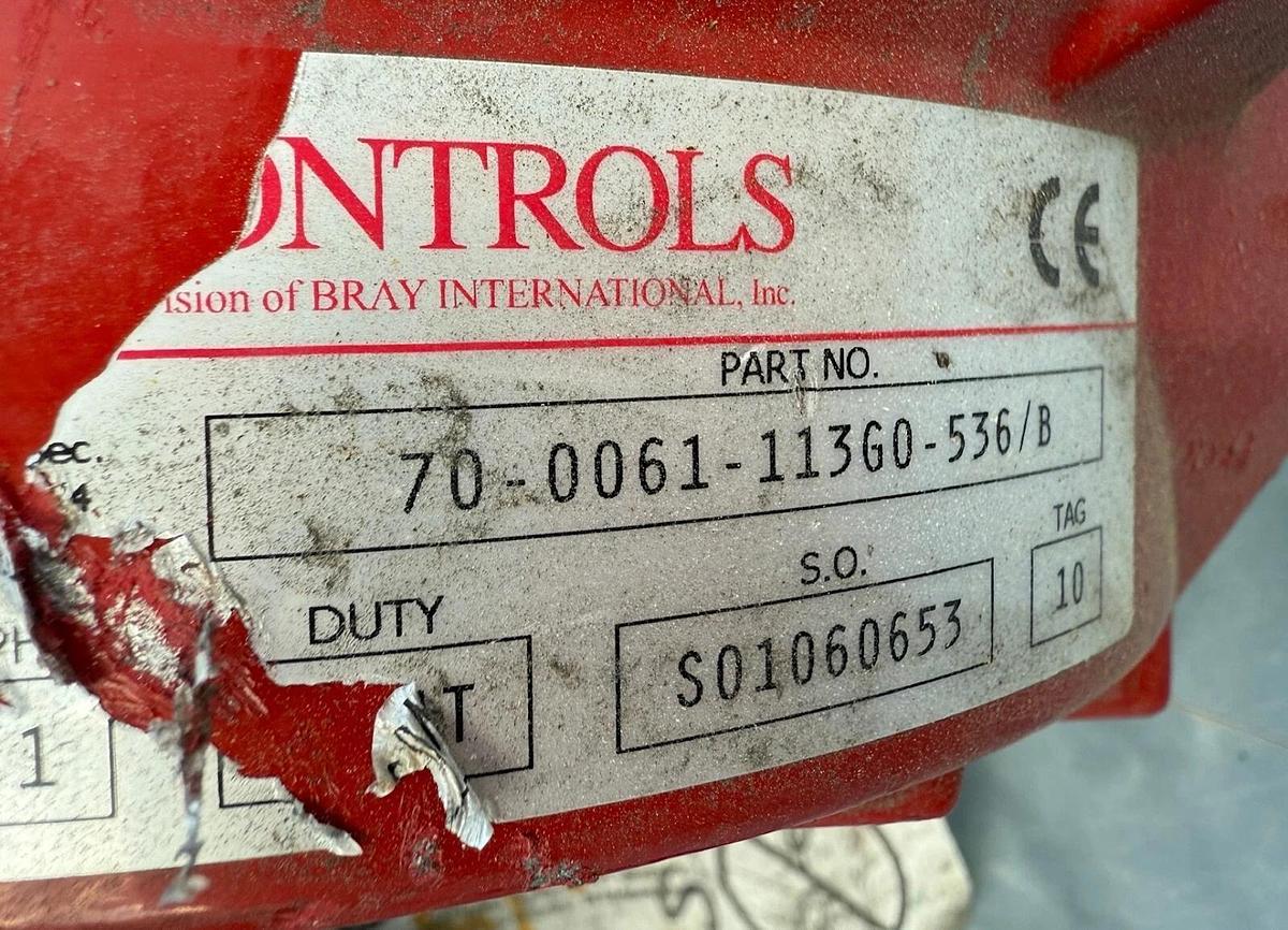 Used (5)Bray 70 Series Electric Actuator/Valves-(Part 70-0061-113G0-536/B) 600Lb 120v