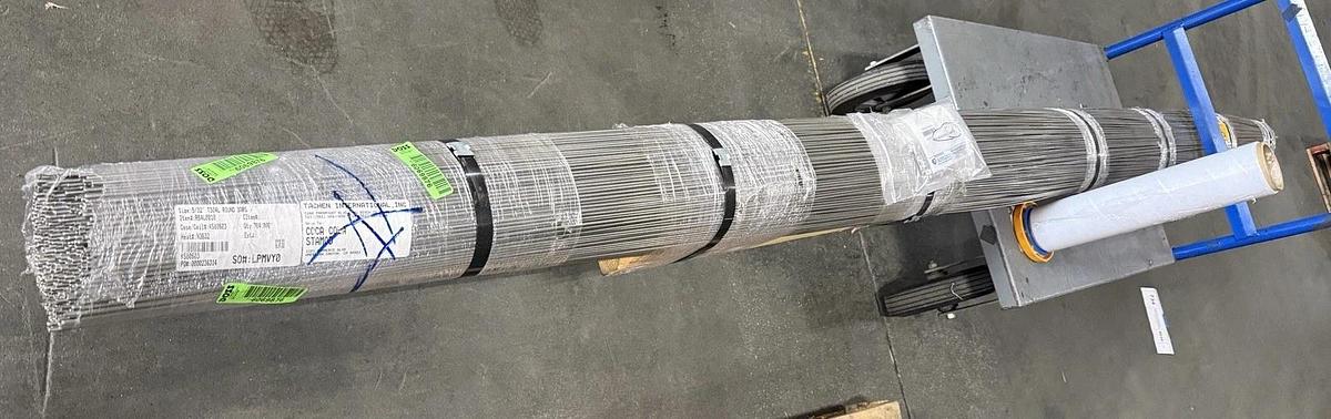 Used (700 Pieces) 9 Gauge T304L Stainless steel Round Bar 12’ --Reno, NV