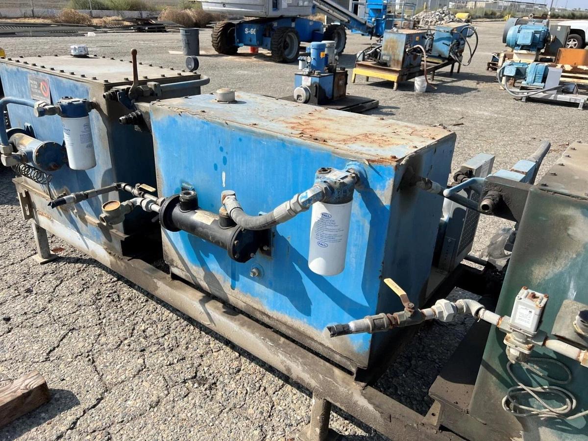 Used (4)Pacific Fluid Systems Hydraulic 10hp power packs w/ Therm Transfer exchangers