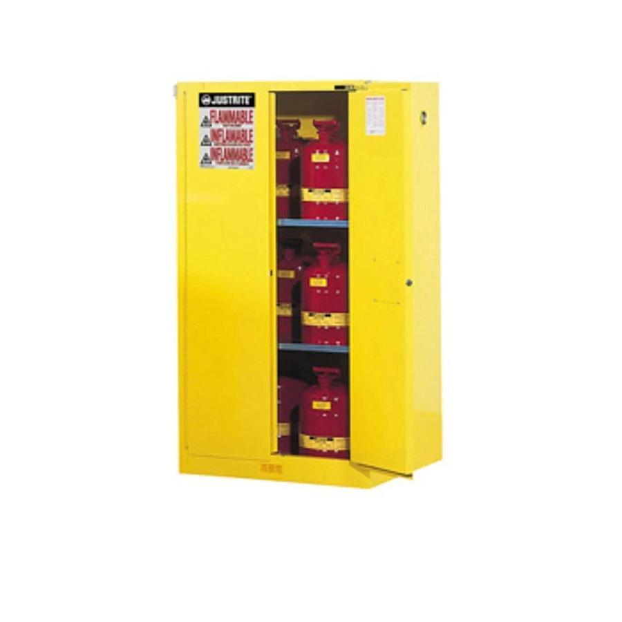 Used Justrite Sure-Grip EX 60 Gal Self-Close Flammable Safety Storage Cabinet, 65" H