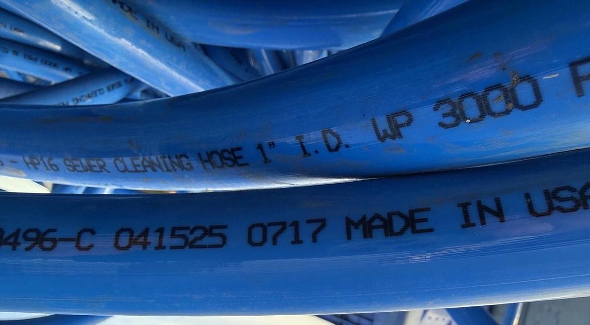 Used 800’ Piranha HP16 1” I.D. 3000psi Sewer Jetting Hose
