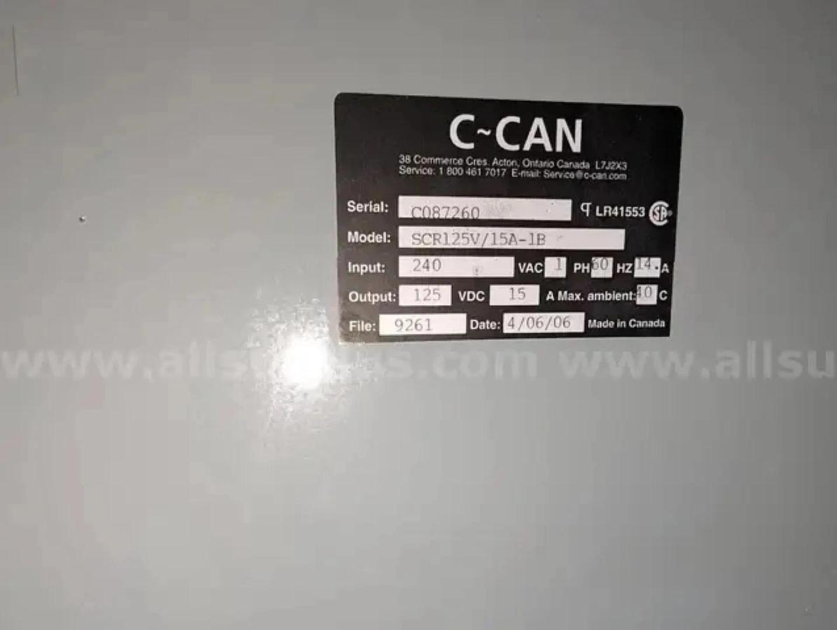 Used c-can scr125v/15a-1b (240vAC to 125vDC) TRACK SWITCHING POWER RACK - NV-USA