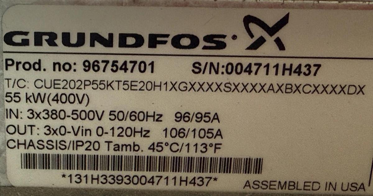 Used Grundfos - 4x75hp - Vertical Multi Stage IrrigationCooling Tower Pump Skid -Reno