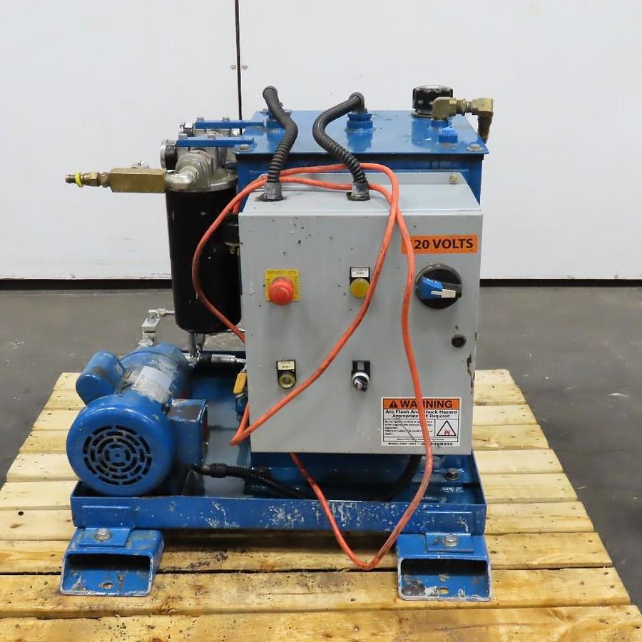 Used (4)Pacific Fluid Systems Hydraulic 10hp power packs w/ Therm Transfer exchangers