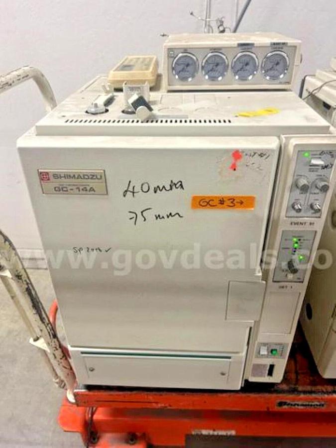 Used (Lot of 2) Shimadzu GC-14A Gas Chromatographs + Keyboard Control Panels- Reno,NV