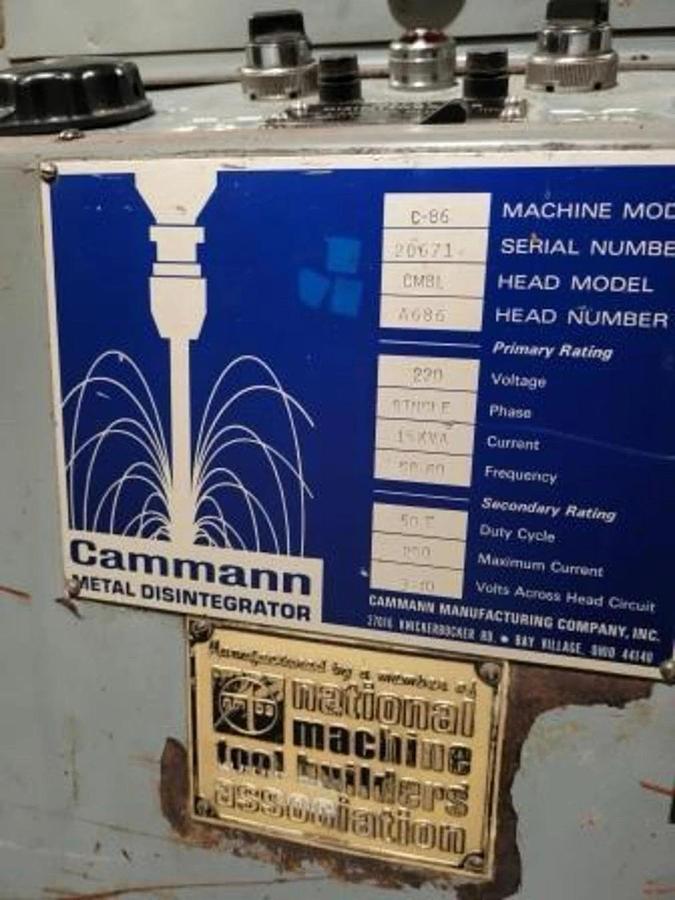 Used Cammann c-30 Metal (tap) Disintegrator