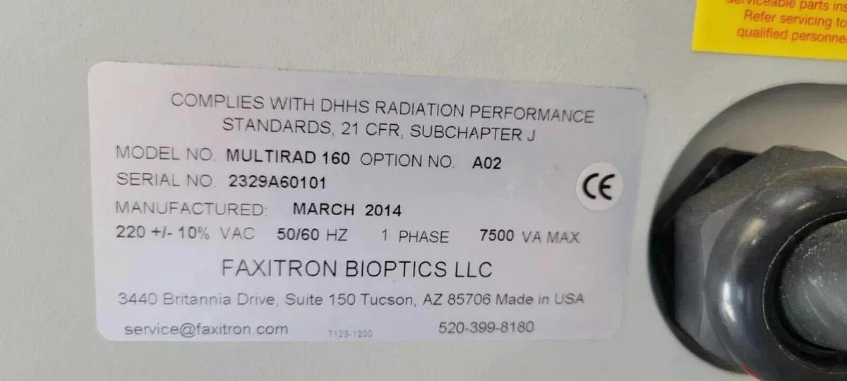 Used Faxitron Multirad 160 Precision Biological Iradiation System -- Free Shipping !