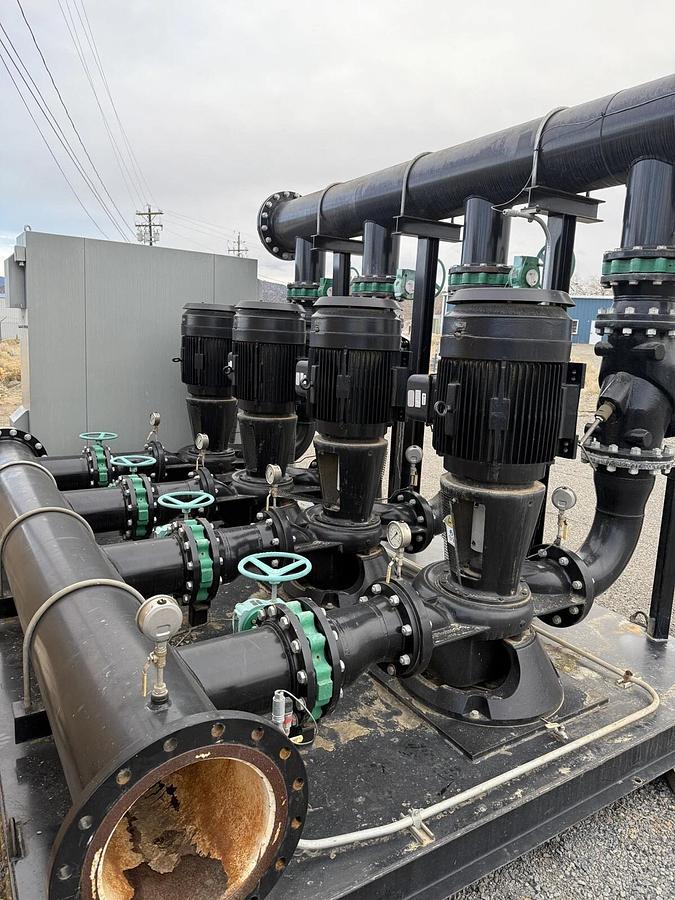 Used Grundfos - 4x75hp - Vertical Multi Stage IrrigationCooling Tower Pump Skid -Reno