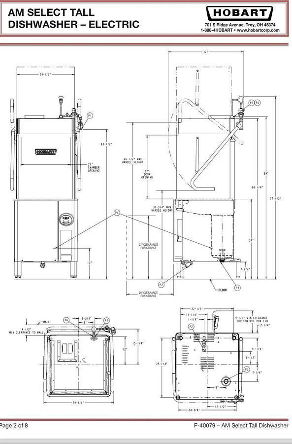 Used HOBART AM15T Single Rack Electric High Temp Dishwasher - 208/240, 480v -Reno,NV