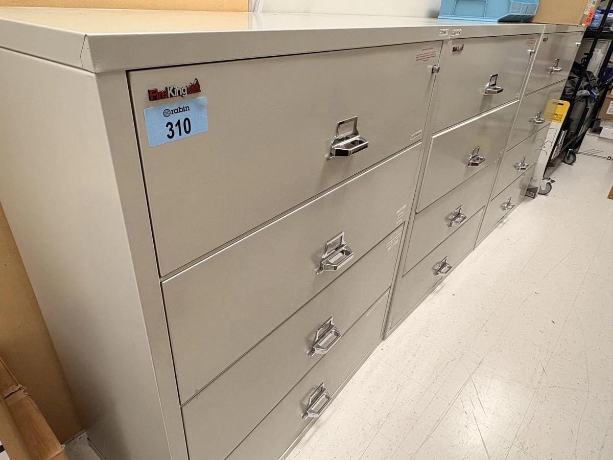 Used (3) Matching FireKing 4-drawer Lateral Fire Safes - Free Shipping !!