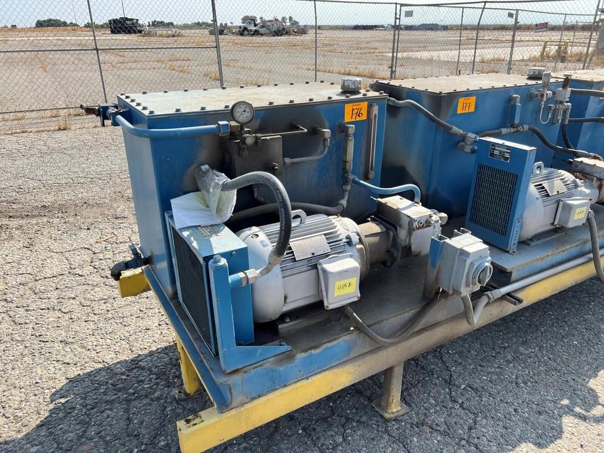 Used (4)Pacific Fluid Systems Hydraulic 10hp power packs w/ Therm Transfer exchangers