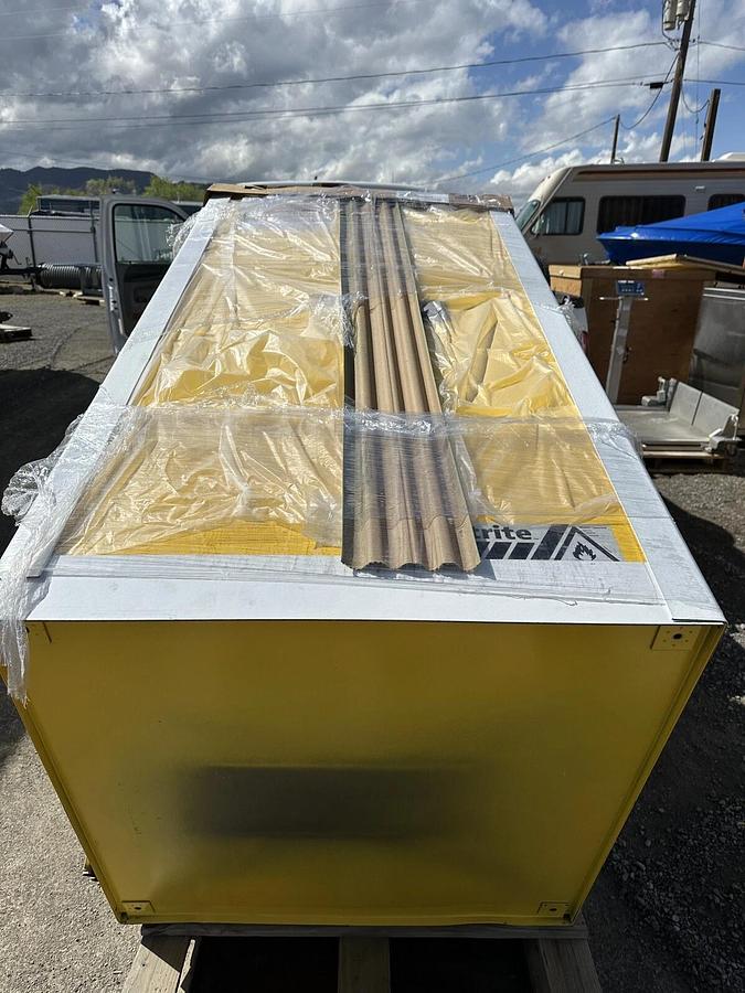 Used Justrite Sure-Grip EX 60 Gal Self-Close Flammable Safety Storage Cabinet, 65" H