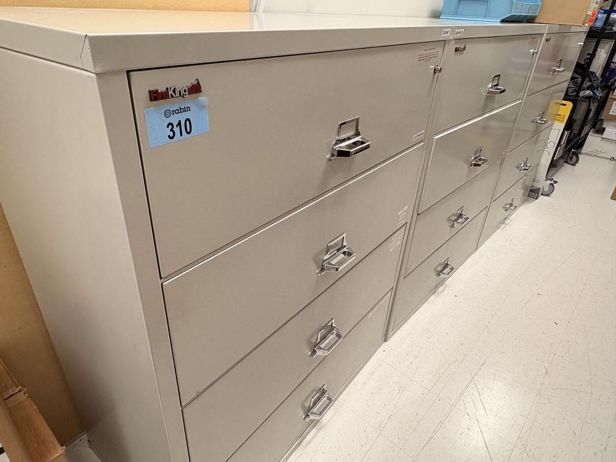 Used (3) Matching FireKing 4-drawer Lateral Fire Safes - Free Shipping !!