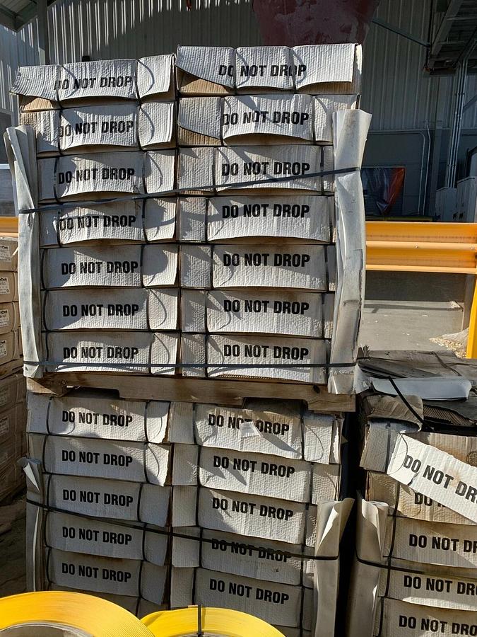 56 Rolls-Polychem Econoband 1/2" Black Pallet Strapping - 5600' Rolls - 16" Core