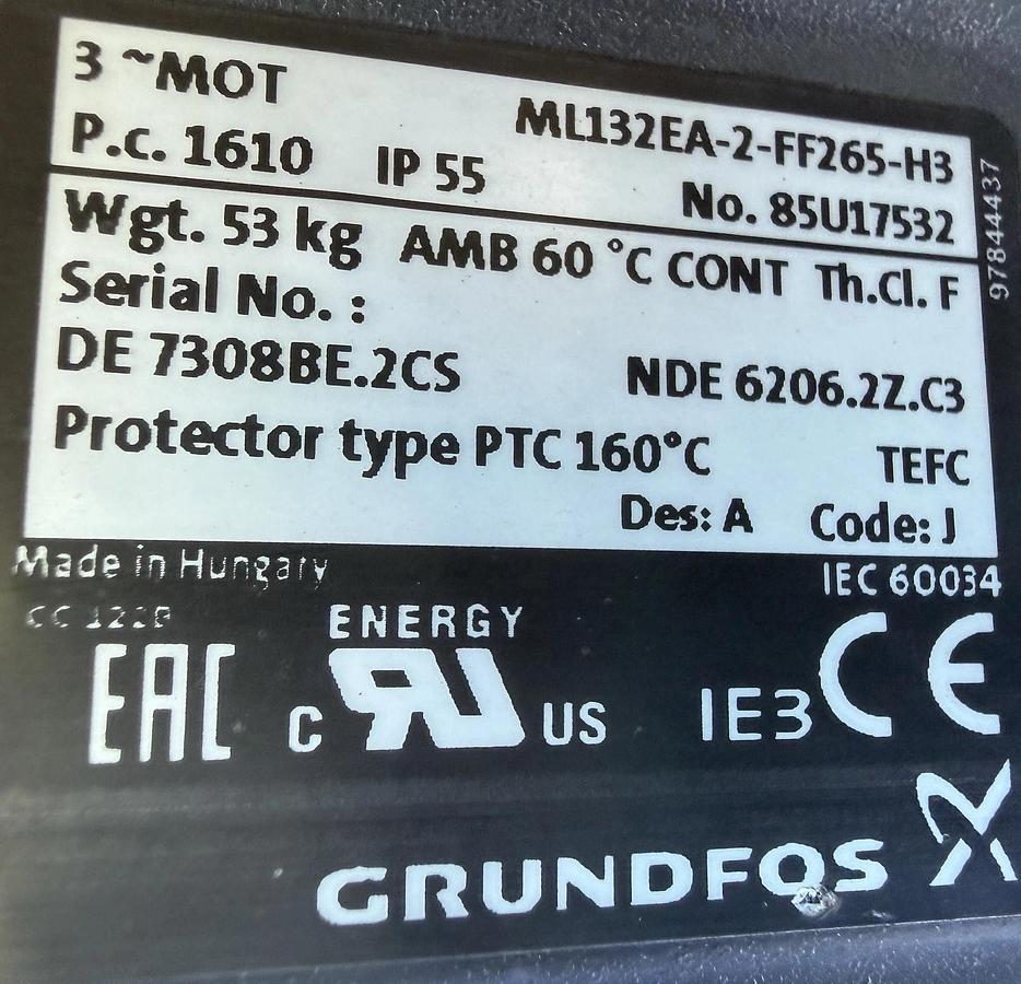 Grundfos 5.5kw Multistage Centrif Vert Pump (CRN45-1-1A-F-G-E-HQQE ) - Reno,NV