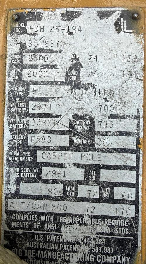 BigJoe Warehouse (pdh 25-194) Walkie Stacker- New Battery w/Warrantee- BayArea !