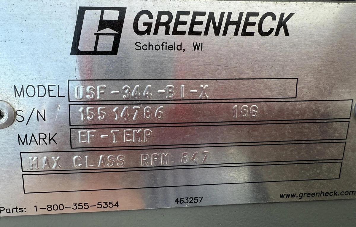 Used Greenheck 30 hp Centrifugal EXHAUST BLOWER/Ceiling Fan-Danfoss VFD-Reno,NV