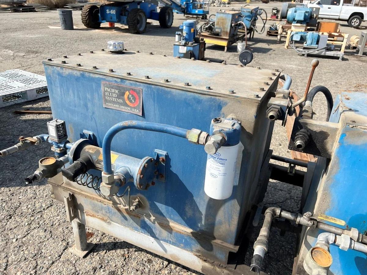 Used (4)Pacific Fluid Systems Hydraulic 10hp power packs w/ Therm Transfer exchangers