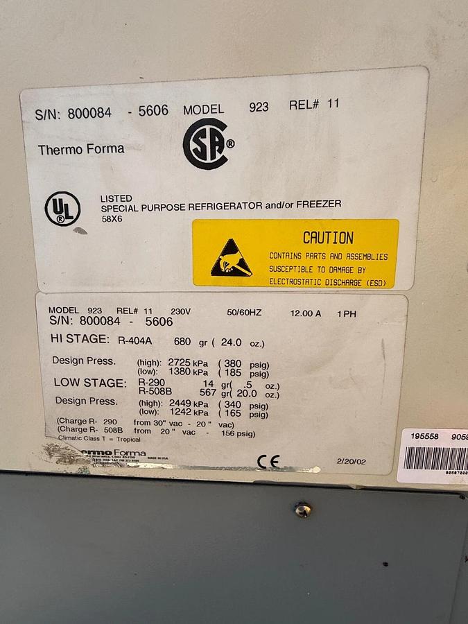 Used Thermo Forma -86 ℃ Laboratory Ultra Low Freezer - Carson City, NV