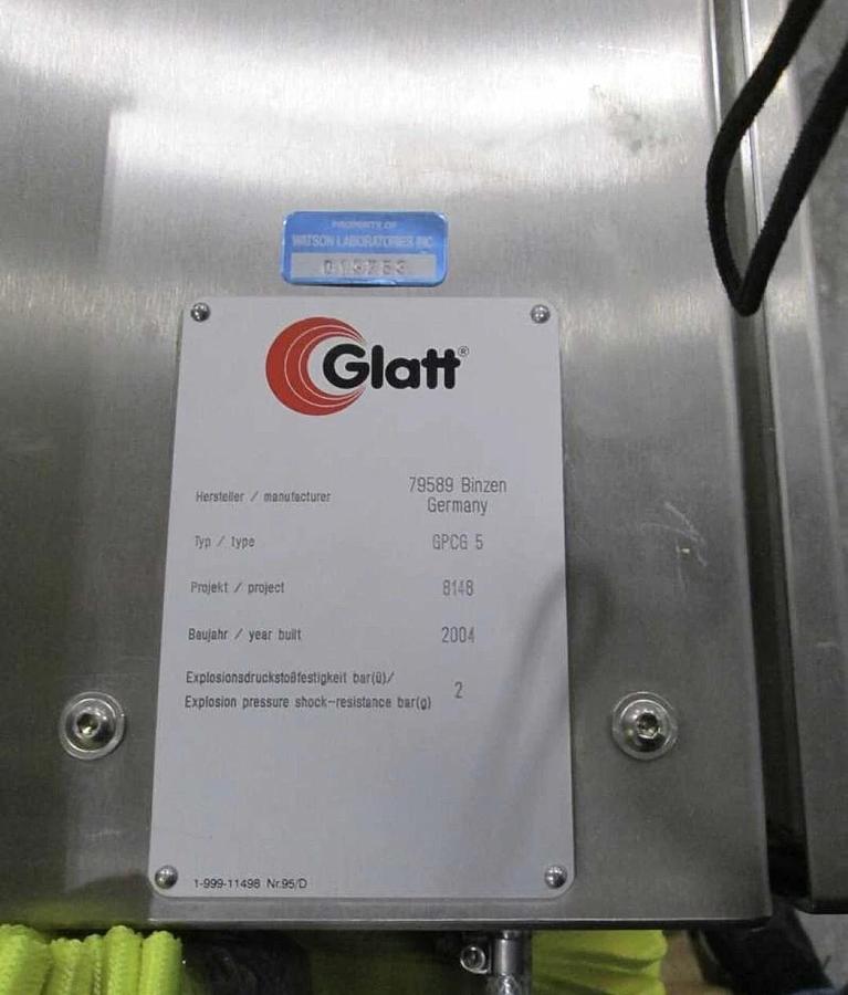 Used Glatt Model GPCG-5 Fluid bed Dryer (Skidded) -Reno, NV