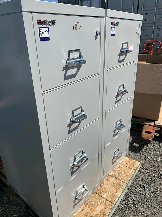 Used (2) FireKing 2Hr Rated - Ammo Gun Security Media Jewel Safe Drawer File Cabinet