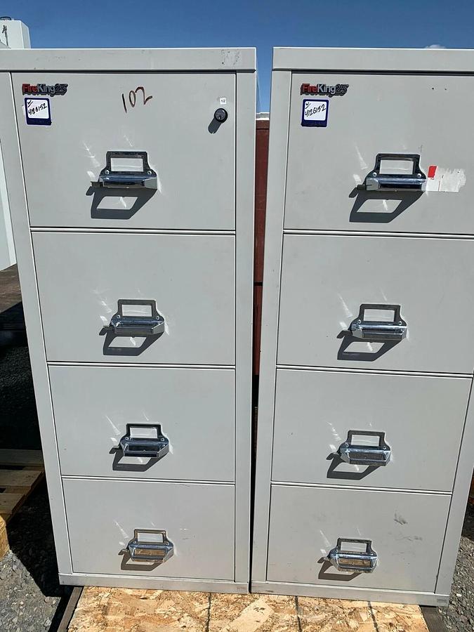Used (2) FireKing 2Hr Rated - Ammo Gun Security Media Jewel Safe Drawer File Cabinet