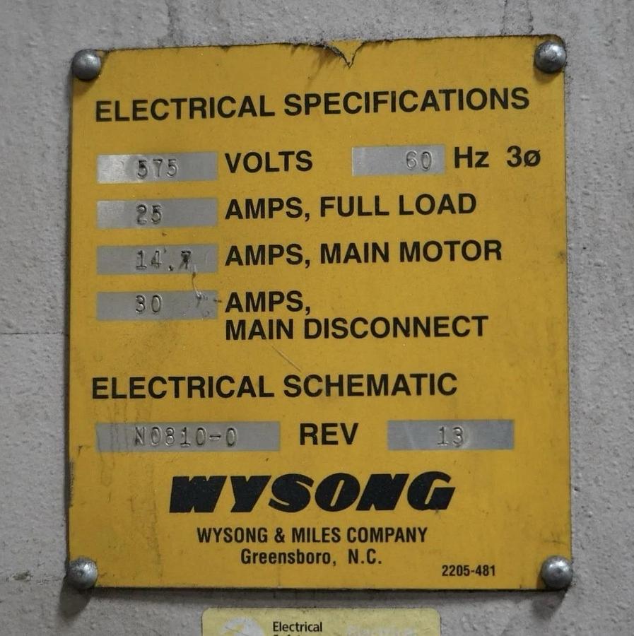 Used 2002 Wysong 175-ton Hydraulic 12’ CNC Press brake