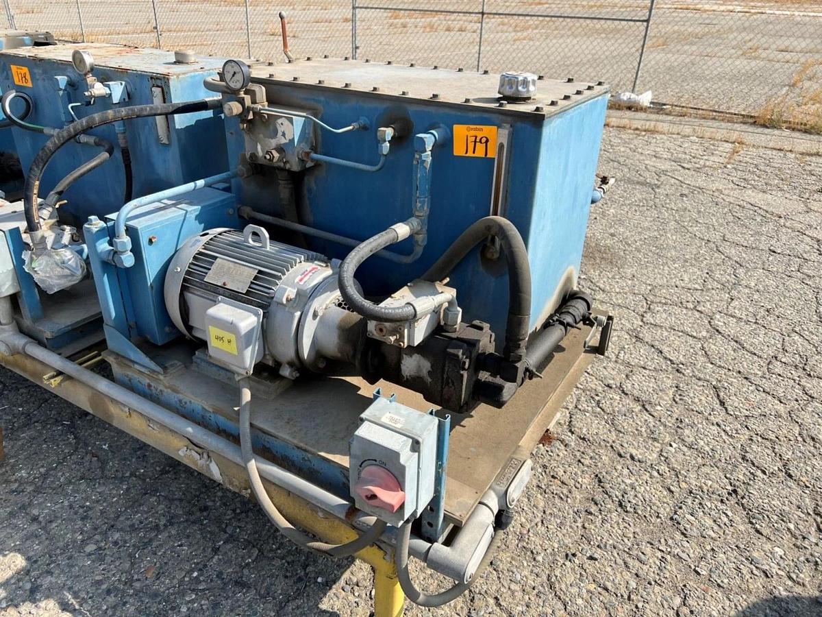 Used (4)Pacific Fluid Systems Hydraulic 10hp power packs w/ Therm Transfer exchangers