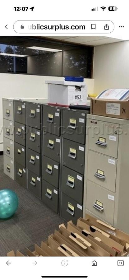 Used Victor Firemaster LX Fireproof 4 Drawer Vertical File Cabinet/FireKing