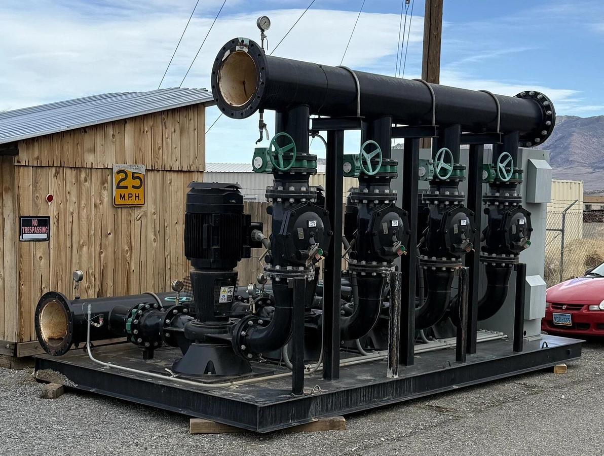 Used Grundfos - 4x75hp - Vertical Multi Stage IrrigationCooling Tower Pump Skid -Reno