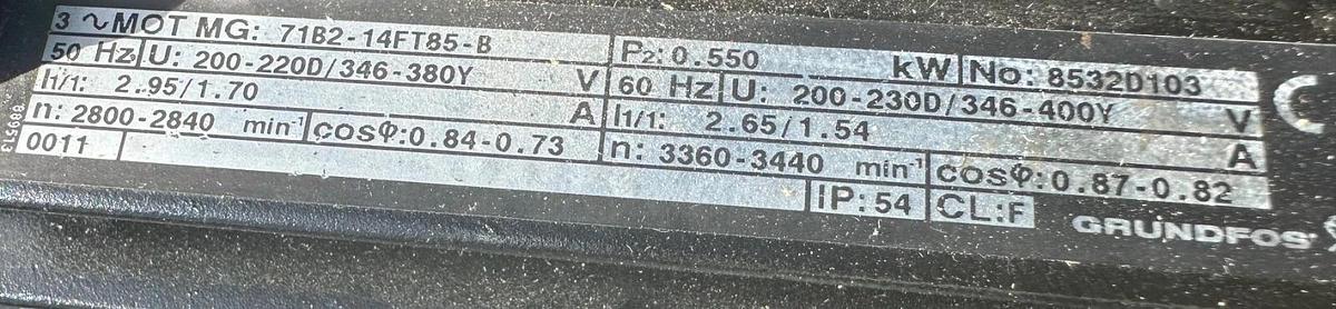 Grundfos SPK4-5 Multistage Coolant Condensate Pump  --  Free Shipping.