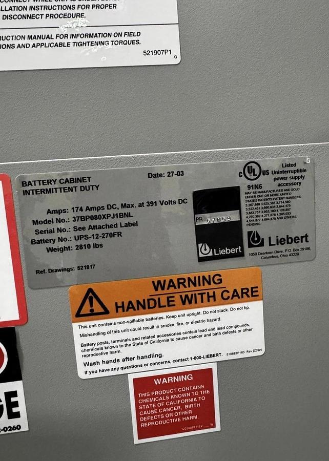 Used Liebert nPower Uninterruptible Power Supply UPS - San Jose