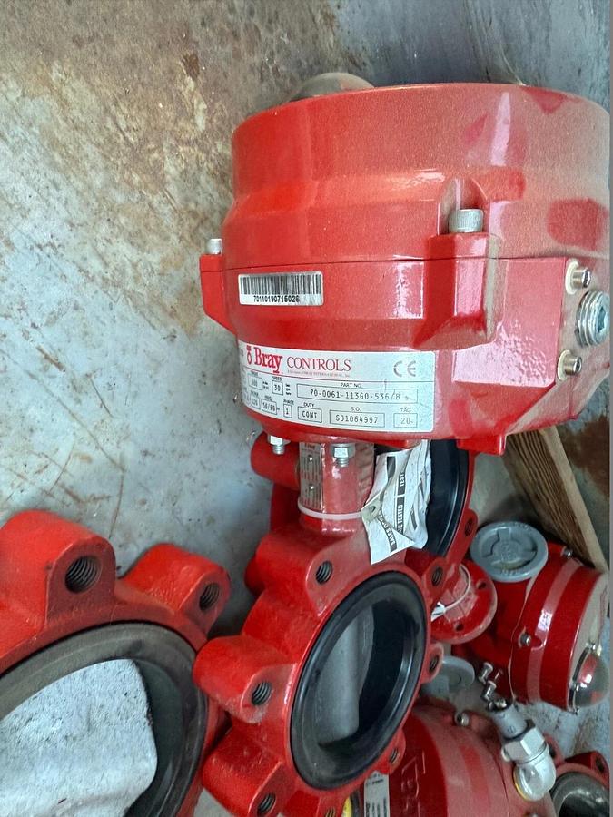 Used (5)Bray 70 Series Electric Actuator/Valves-(Part 70-0061-113G0-536/B) 600Lb 120v