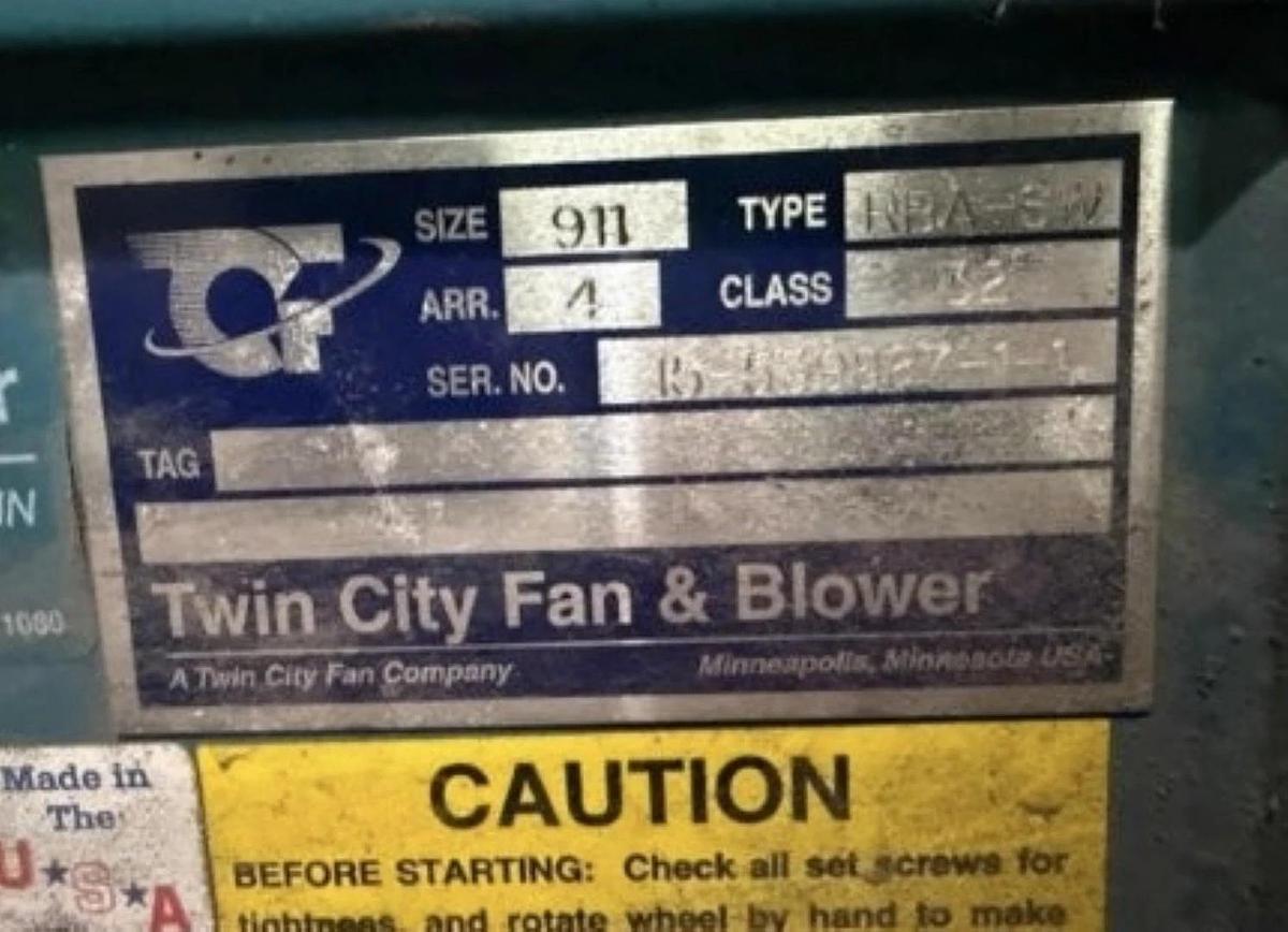 Twin City 15 hp Blower Fan
