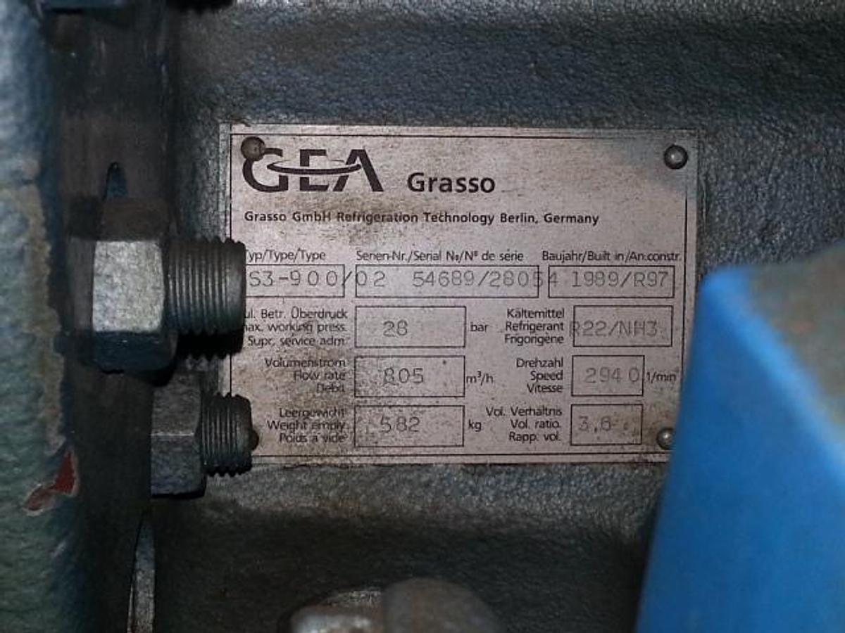 Gebruikt Used GRASSO S3-900 Screw Compressor