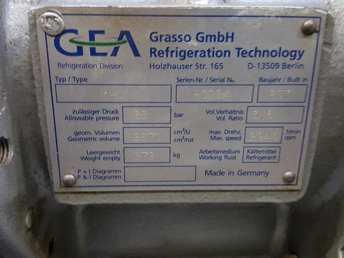 Gebruikt Used GRASSO H2 Screw Compressor