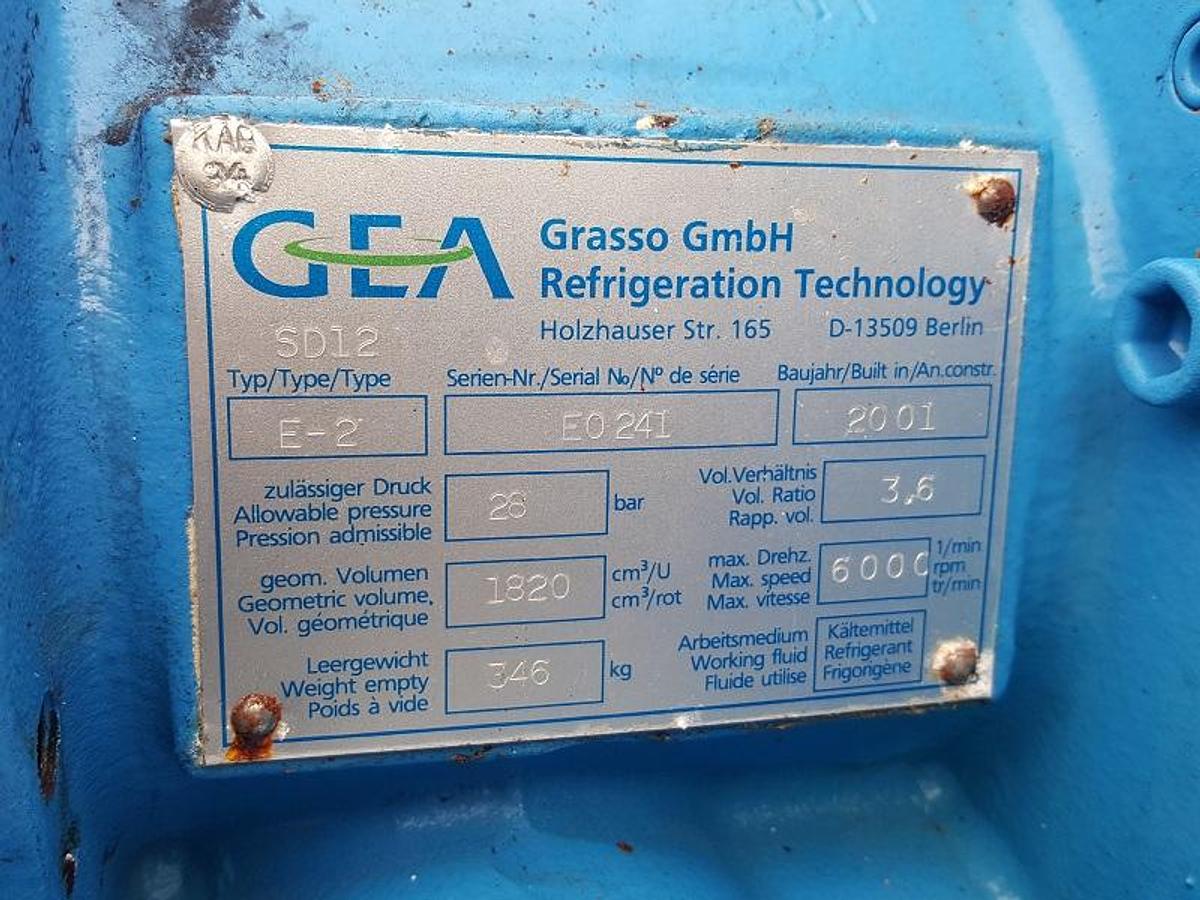 Used Used GEA Grasso E2 Twin Screw Compressor