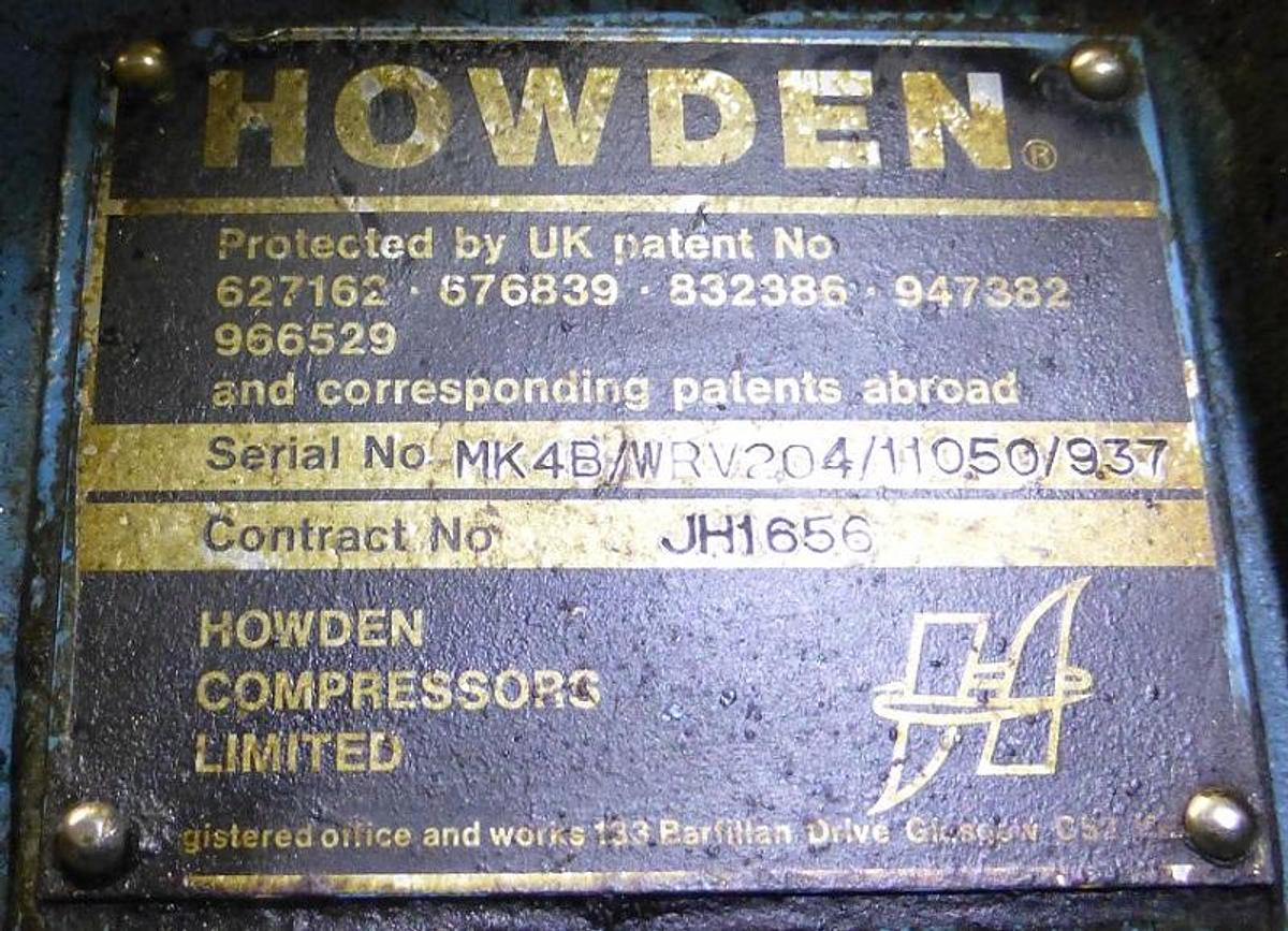 Gebruikt Used HOWDEN WRV204-110-5.0 Screw Compressor