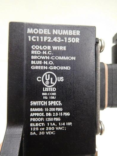 Used PSI Series 1 Pressure Switch (Model- 1C11F2.43-150R)