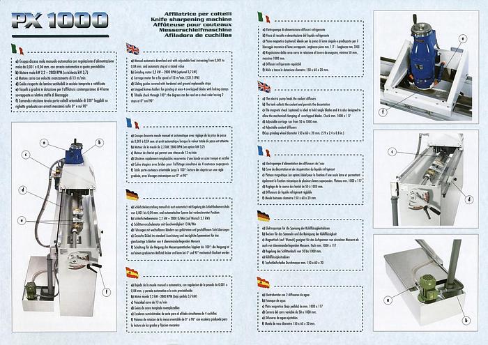 Gebruikt Afffilatrice per coltelli MVM modello PX con piano magnetico mm 1000