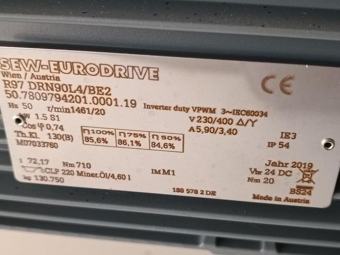 Getriebemotor, R97 DRN90L4/BE2, 20rpm, 1,5KW, SEW Eurodrive, neu